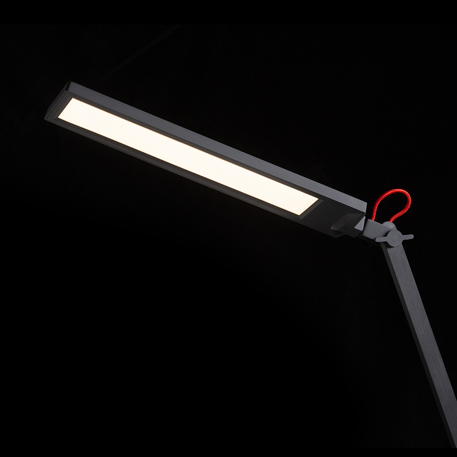 Lampa LED de birou cu doua brațe, cu un intrerupător de intensitate situat in partea de sus a, NORMA DIMM de masă negru/roşu 230V 10W 100° 3000K 4000K 6500K