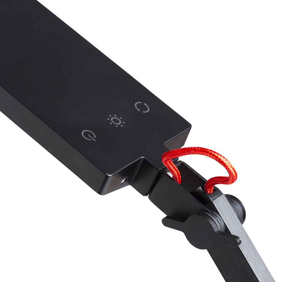 Lampa LED de birou cu doua brațe, cu un intrerupător de intensitate situat in partea de sus a, NORMA DIMM de masă negru/roşu 230V 10W 100° 3000K 4000K 6500K