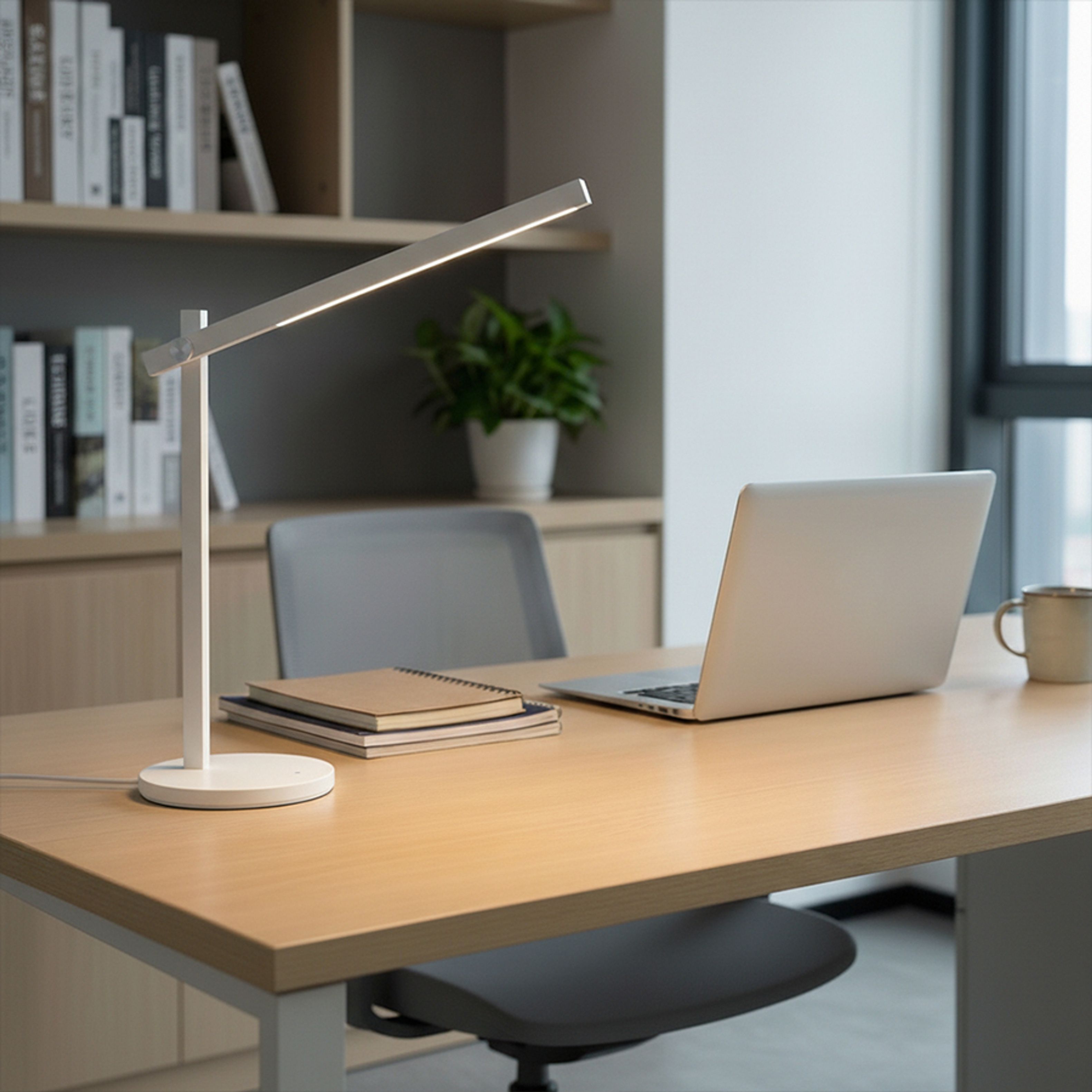 Lampa de birou LED subtire si eleganta cu luminozitate si temperatura de culoare reglabile, ROD DIMM de masă alb 230V 5.5W 3000K 4000K 6500K