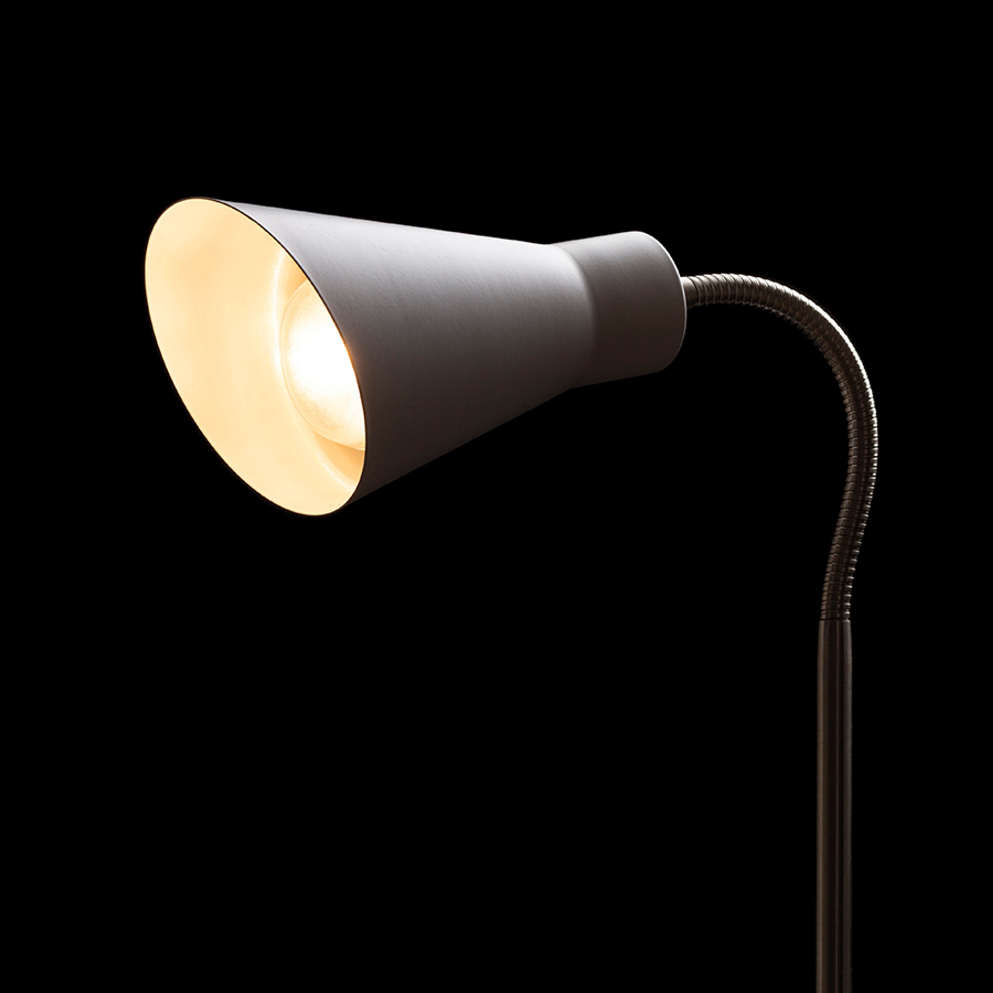 Lampă de masă din metal cu brat reglabil pentru utilizare cu o sursa de lumina E27 adecvata, ANIKA alb mat nichel 230V LED 15W