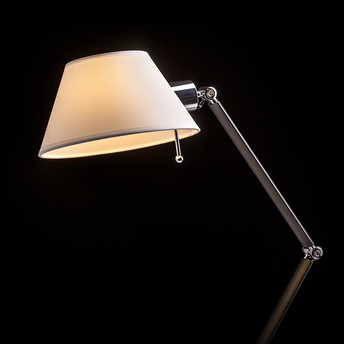 Lampă cu două brațe pentru masă cu abajur din textil, MONTANA de alb/negru crom 230V LED E27 11W