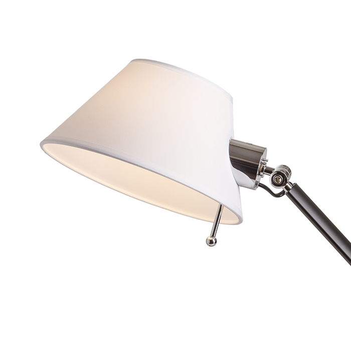 Lampă cu două brațe pentru masă cu abajur din textil, MONTANA de alb/negru crom 230V LED E27 11W