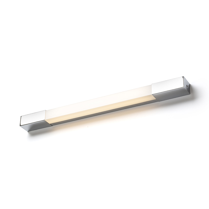 Lampă de baie LED liniară, montată pe perete, cu capete cromate, potrivită deasupra oglinzii, AMENITY 60 de perete crom 230V 8W IP44 3000K