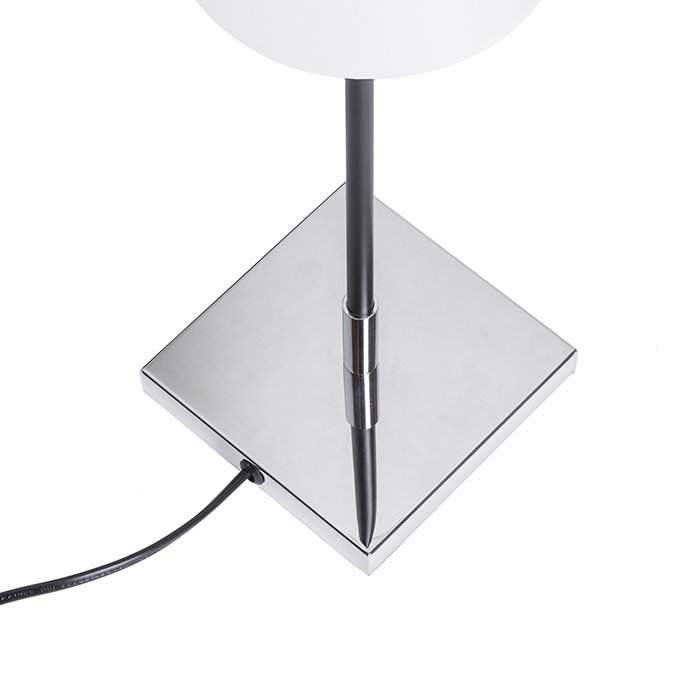 Lampă de masă cu abajur conic textil cu prindere E27, LULU alb/negru crom 230V LED 8W