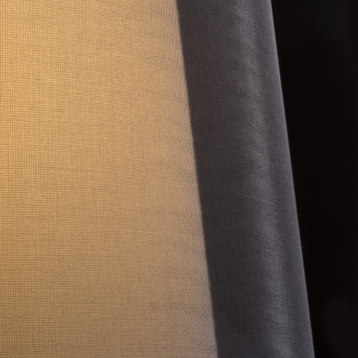 Lampă de masă cu abajur textil dublu și picior telescopic pentru ajustarea înălțimii, ESPLANADE negru transparent/alb crom 230V LED E27 15W
