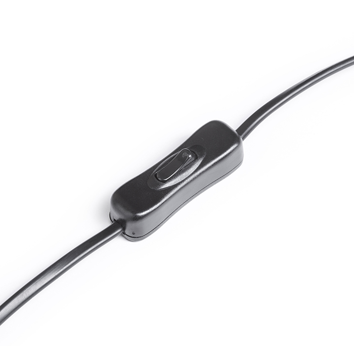 Lampă de masă cu abajur textil dublu și picior telescopic pentru ajustarea înălțimii, ESPLANADE negru transparent/alb crom 230V LED E27 15W