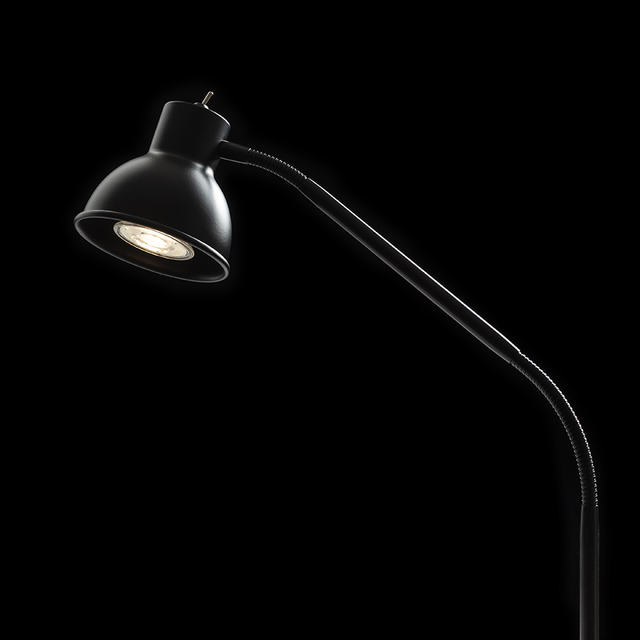 Lampa de masa cu clema C pentru montare pe blat pentru surse de lumina LED GU10, HARMONY cu birouri negru 230V 8W