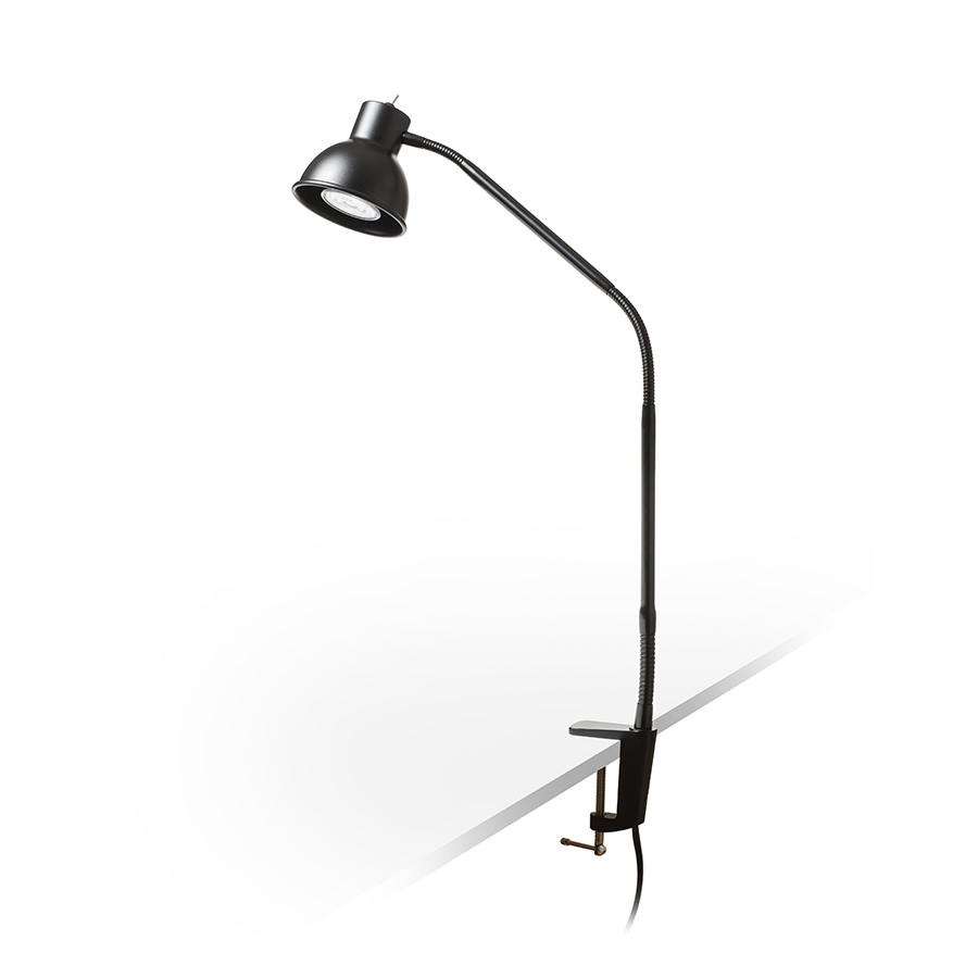 Lampa de masa cu clema C pentru montare pe blat pentru surse de lumina LED GU10, HARMONY cu birouri negru 230V 8W