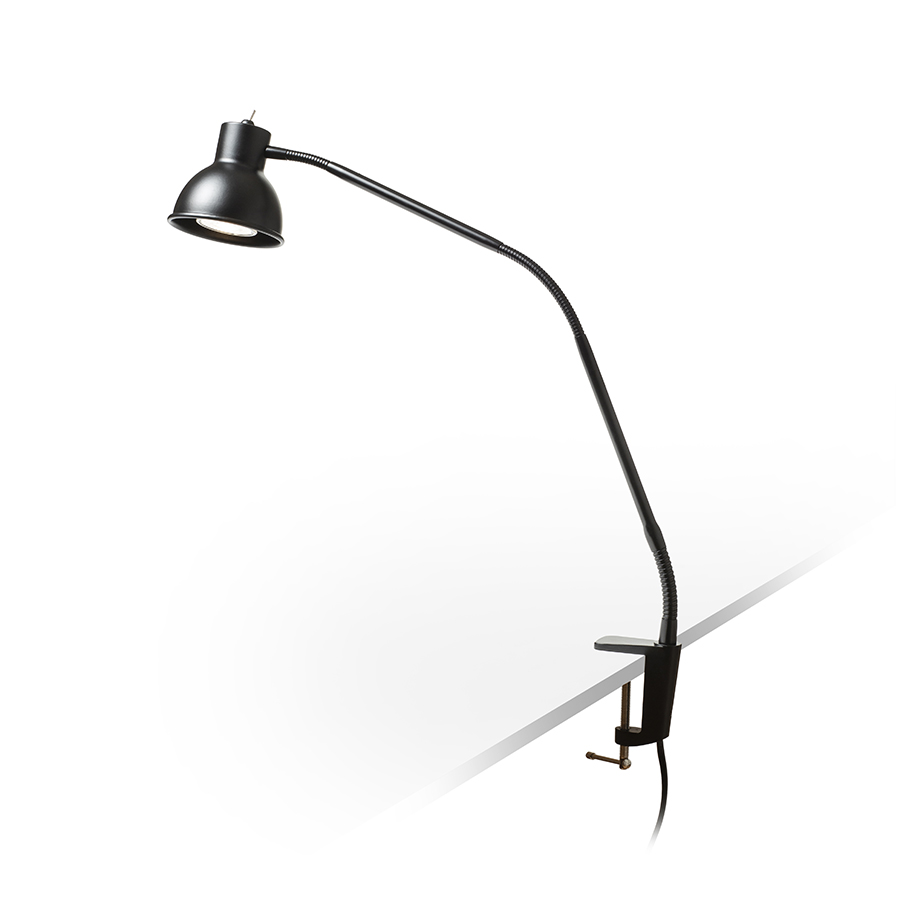 Lampa de masa cu clema C pentru montare pe blat pentru surse de lumina LED GU10, HARMONY cu birouri negru 230V 8W