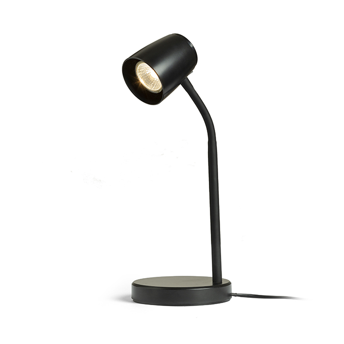 Lampă de masă direcțional din plastic pentru surse de lumină LED GU10, JOLI negru 230V 10W
