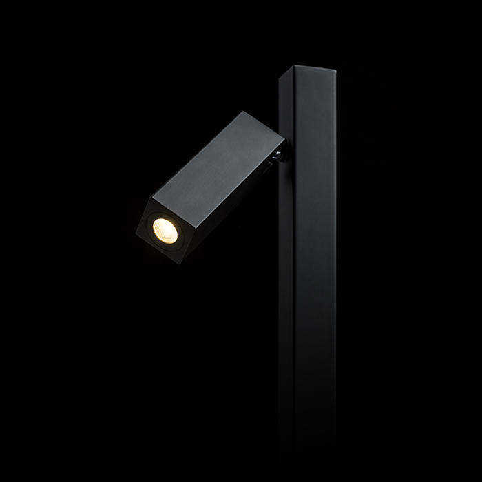 Lampă de masă în design pătrat cu un reflector LED reglabil, FADO negru 230V 3W 45° 3000K