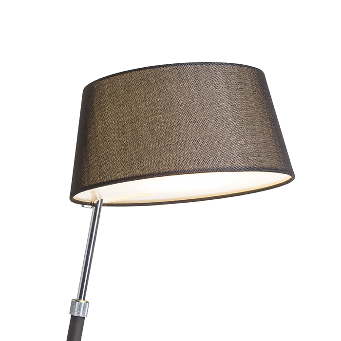 Lampă de masă în finisaj crom negru și abajur textil cu reglare telescopică pentru a regla, RITZY 230V LED E27 15W