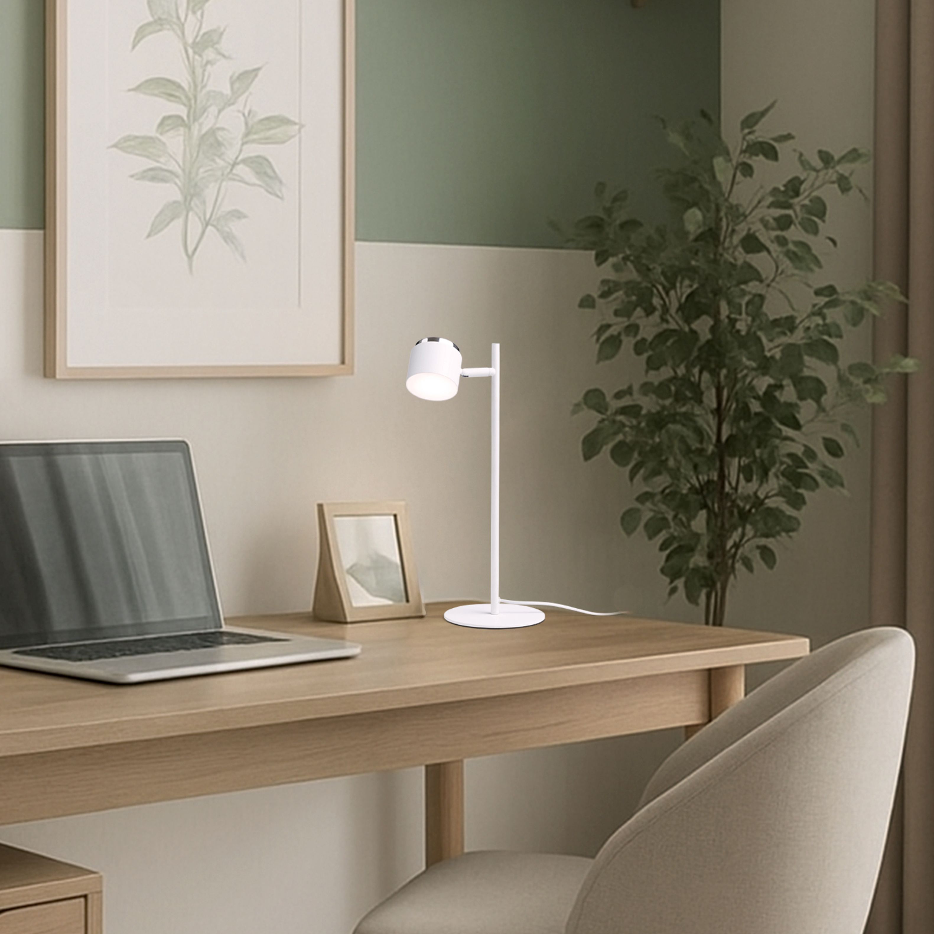 Lampa de masa LED cu difuzor laptos pentru o iluminare moale si uniforma, NOVA de masă alb crom/acrilic mat 230V 4.2W 3000K
