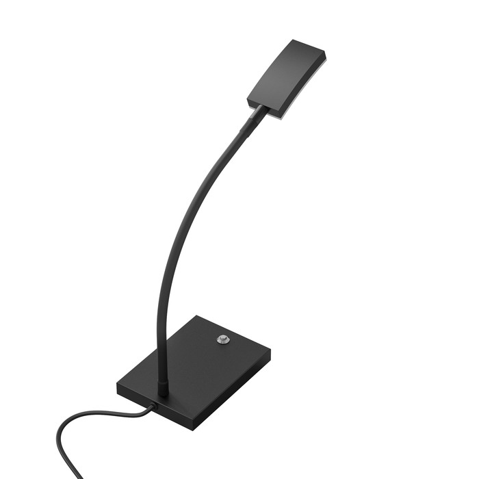 Lampă de masă LED pe gât flexibil cu comutator pe suport și cap dreptunghiular pentru dispersie, FRISCO T negru 230V 4.2W 120° 3000K