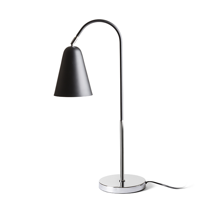 Lampă de masă metalică cu articulație, pentru bec cu soclu E27, GARBO negru crom 230V LED 15W