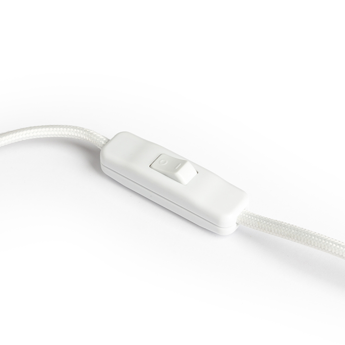 Lampă de masă mică pe o bază din lemn cu o umbră din plastic, ZUMBA alb PVC/lemn/crom 230V LED E14 11W