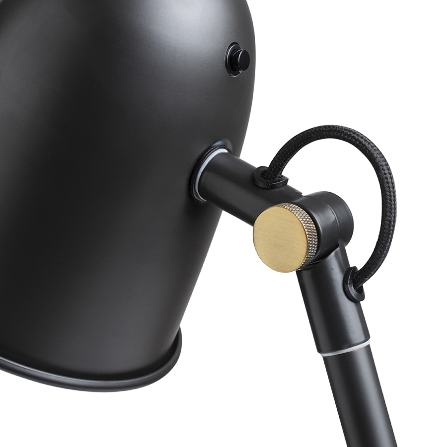 Lampă de masa cu doua brațe reglabile pentru surse LED cu soclu E14, DANNY de masă negru alamă 230V 5W