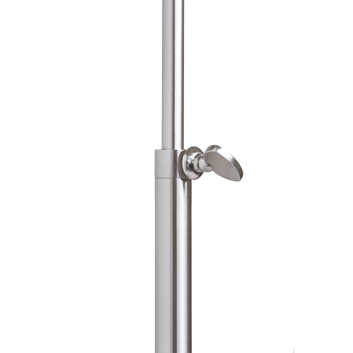 Lampă de nichel de masă cu picior telescopic și abajur textil cu prindere la filet E27, EDIKA maro mat 230V LED 15W