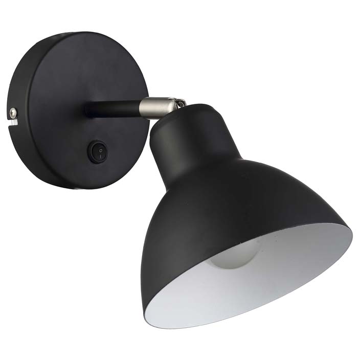 Lampă de perete cu un reflector larg pentru un bec E27, BAROQUE negru crom 230V LED 11W