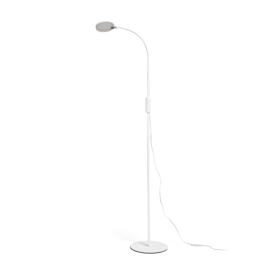 Aplica cu LED-uri cu gât flexibil si reflector circular care include un difuzor laptos pentru o, CELESTE DIMM de podea alb 230V LED 5W 100° 3000K