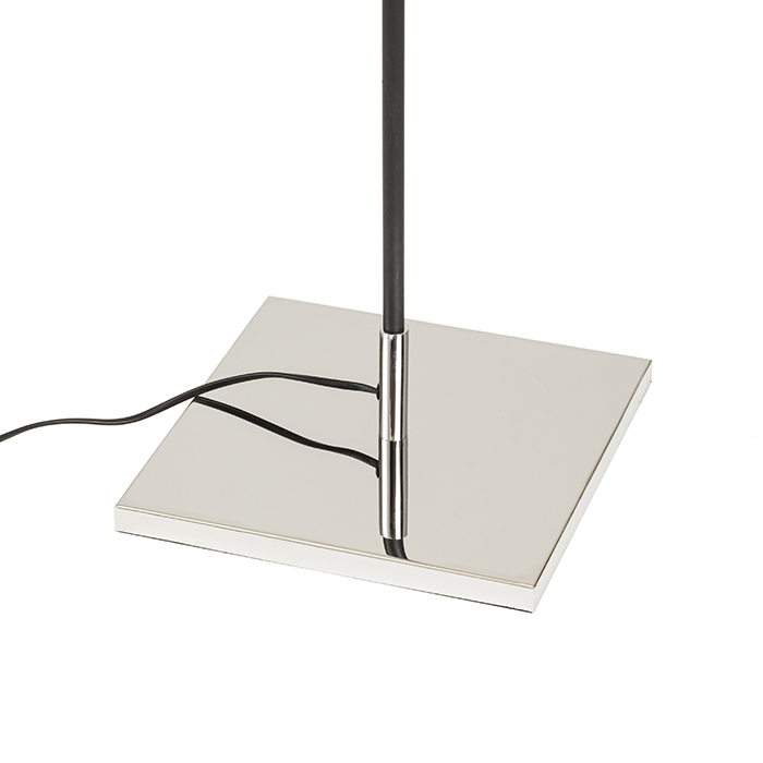 Lampă de podea cu abajur conic textil cu prindere la filet E27, LULU alb/negru crom 230V LED 8W