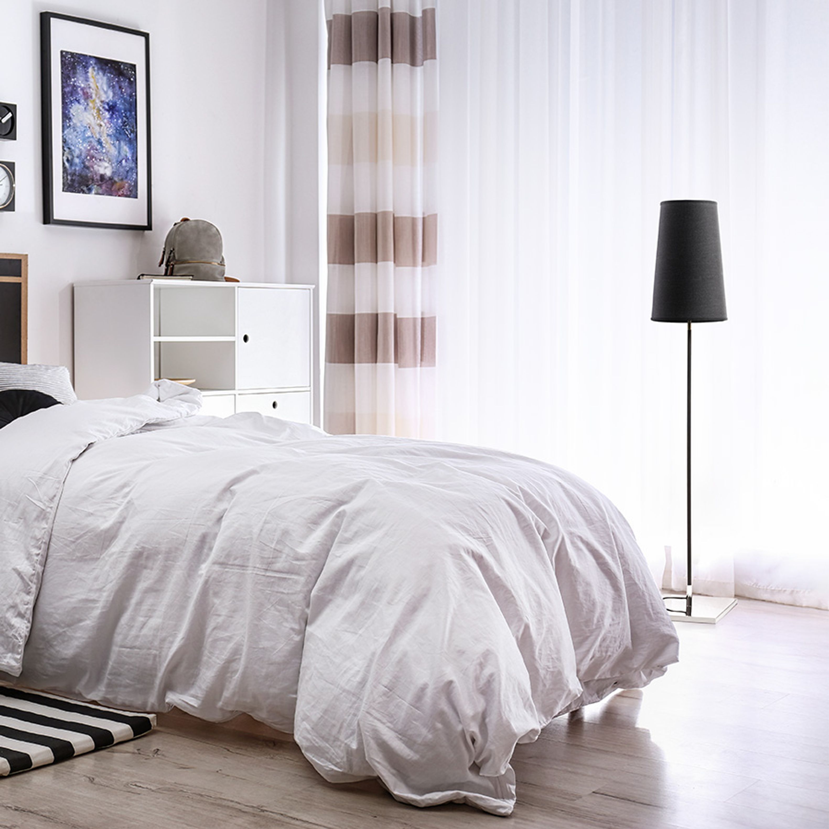 Lampă de podea cu abajur conic textil cu prindere la filet E27, LULU negru crom 230V LED 8W