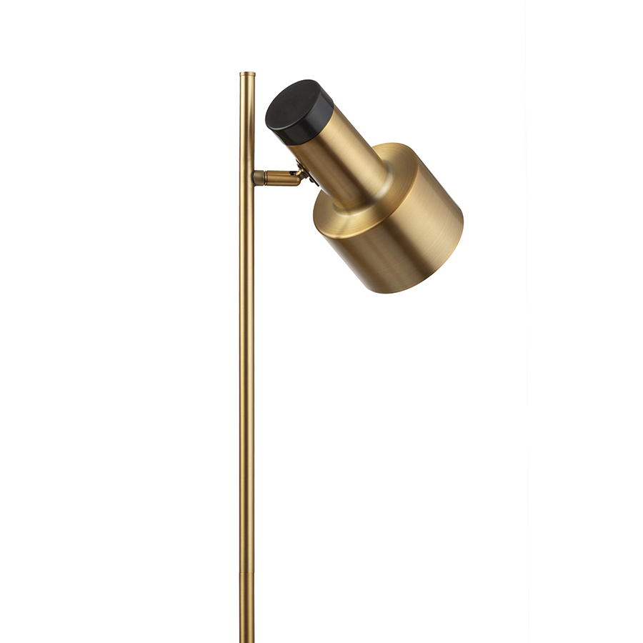 Lampă de podea din alamă cu elemente decorative imitând marmura neagră pentru surse de lumina LED, DIVINA alamă/decor marmură 230V E27 5W
