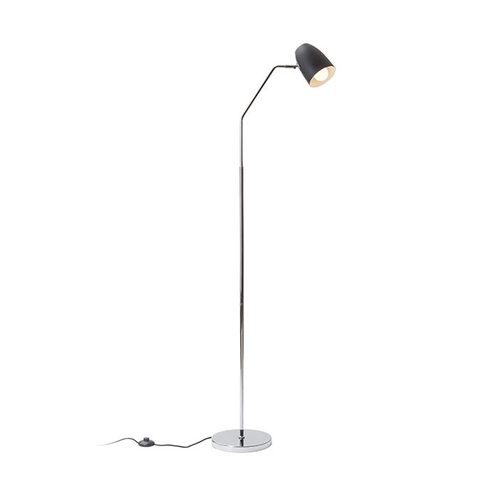 Lampă de podea pentru bec E27, PRAGMA negru crom 230V LED 11W