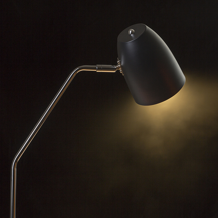 Lampă de podea pentru bec E27, PRAGMA negru crom 230V LED 11W