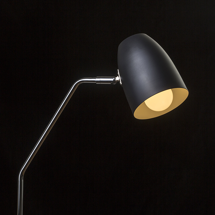 Lampă de podea pentru bec E27, PRAGMA negru crom 230V LED 11W
