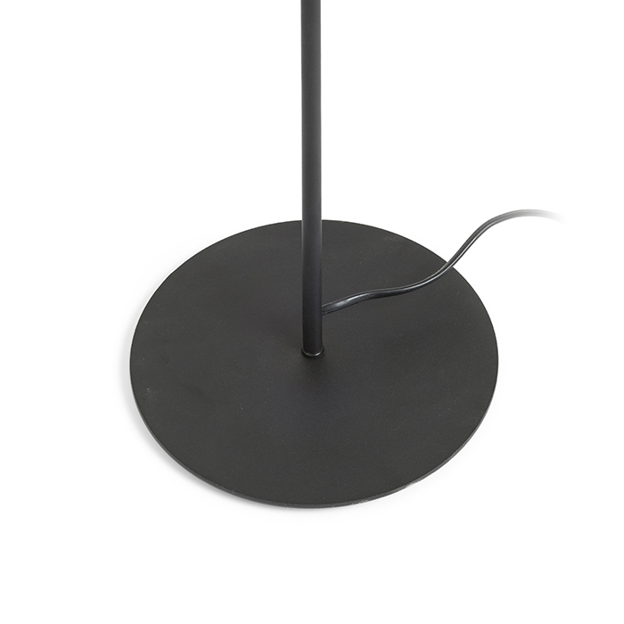 Lampă de podea subtilă cu abajur din material textil și prindere pe filet E27, ETESIAN negru 230V LED 15W