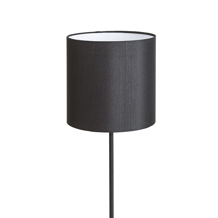 Lampă de podea subtilă cu abajur din material textil și prindere pe filet E27, ETESIAN negru 230V LED 15W