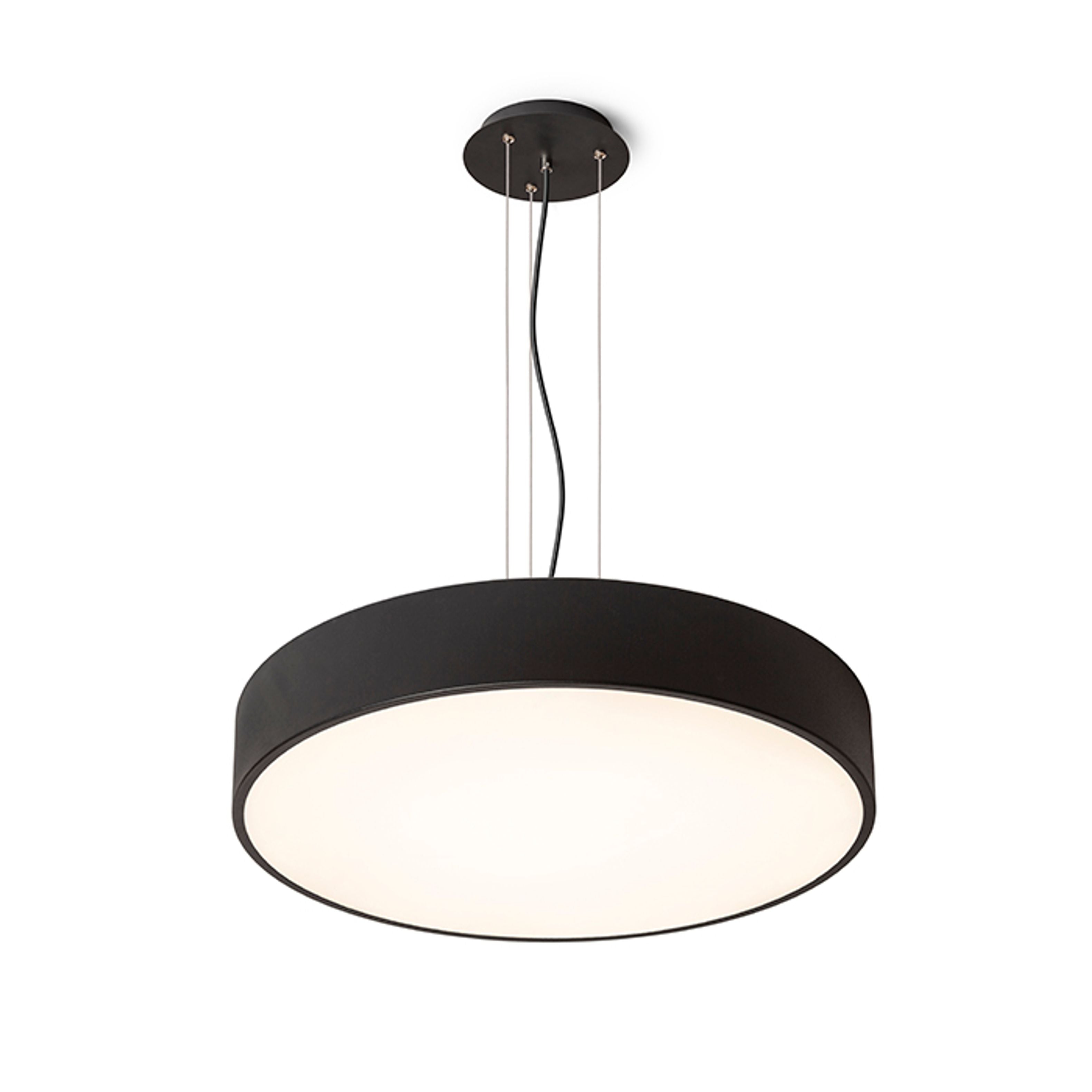 Lampă de tavan cu sursă de lumină LED încorporată și cadru din aluminiu lăcuit, MEZZO 60 DIMM de negru 230V 60W 3000K