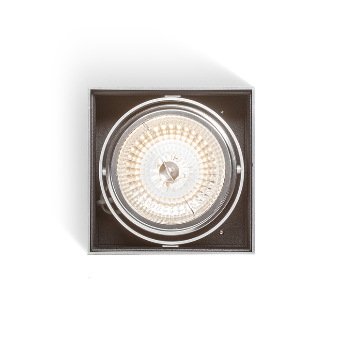 Lampă de tavan din aluminiu pentru surse de lumină cu halogen care poate fi înclinată în două axe, DEAN I 230V/12V G53 50W