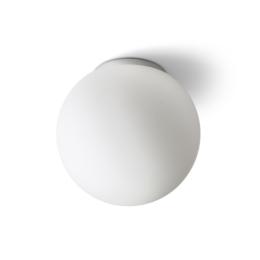 Lampă de tavan din sticlă de culoare opal pe bază cromată, BOLLY 26 de opal/crom 230V LED E27 15W IP44