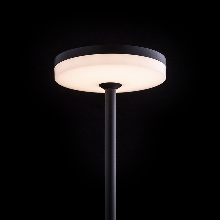 Lumina LED pe un vârf pentru gradini, cu iluminare in jos si laterala, SEMPLICE 80 de podea / cu negru acrilică mată 230V 12W IP54 3000K