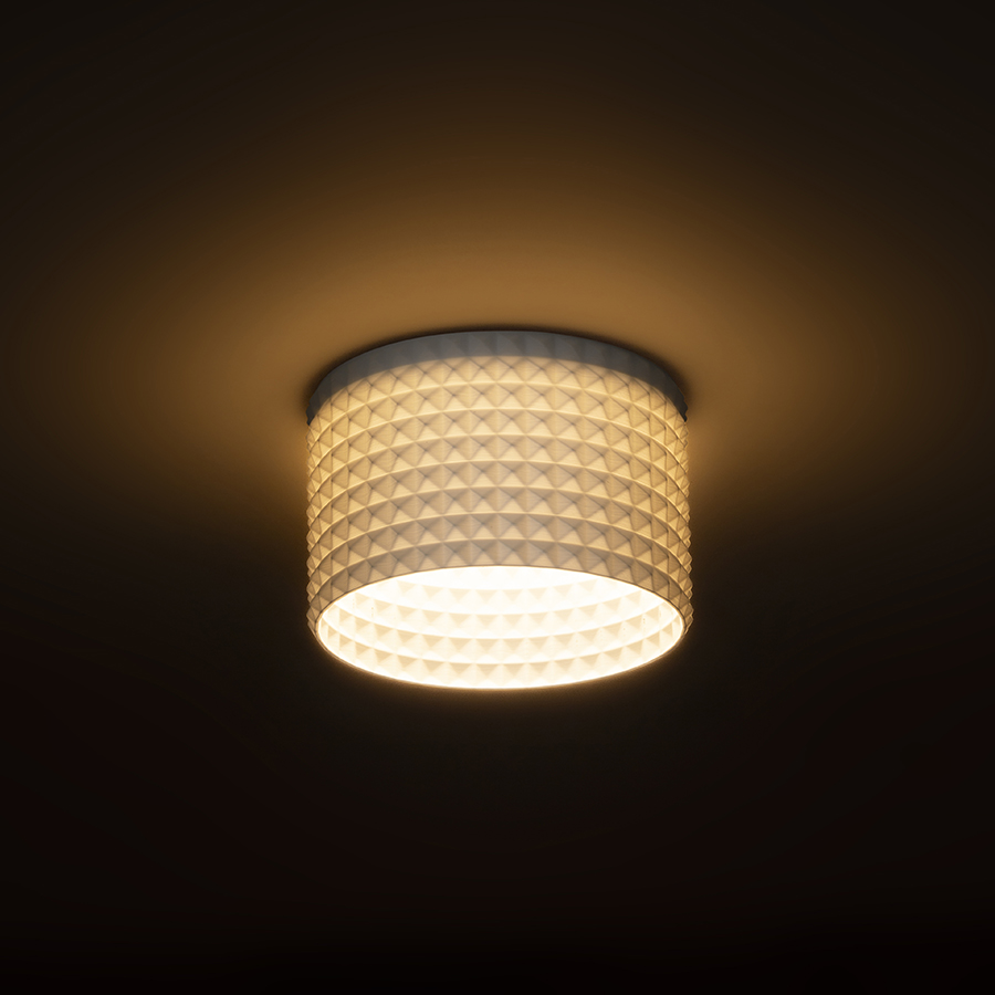 O lampă cu LED incastrat pentru un tavan din gips-carton cu adancime redusa si abajur decorativ, MARENGA RD3 60 încastrat alb Eco PLA 230V 6W 3000K