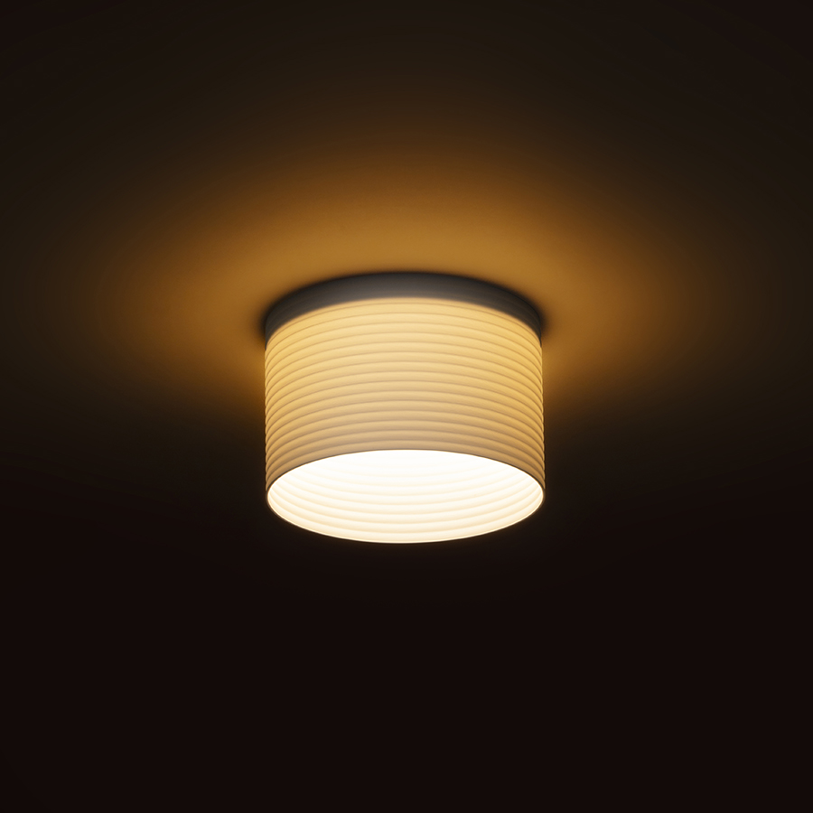 O lampă cu LED incastrat pentru un tavan din gips-carton cu adâncime redusă si abajur decorativ, MARENGA RR3 60 încastrat alb Eco PLA 230V 6W 3000K
