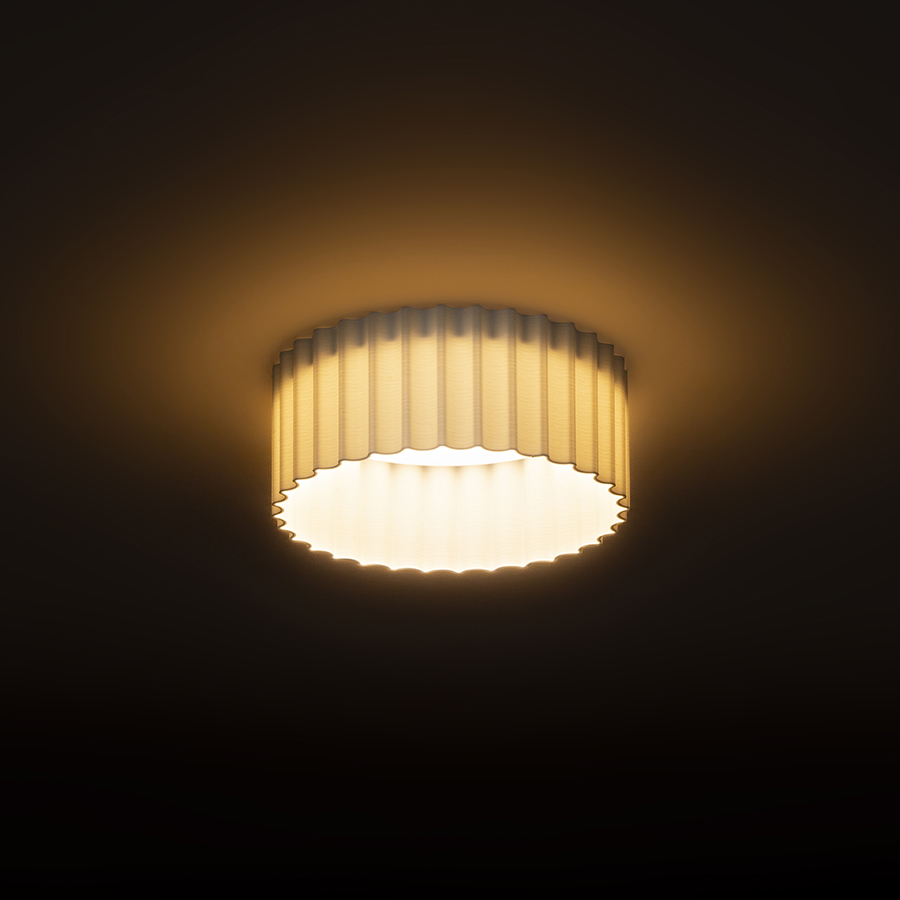 O lampă cu LED incastrat pentru un tavan din gips-carton cu adancime redusa si abajur decorativ, MARENGA RT1 40 încastrat alb Eco PLA 230V 6W 3000K