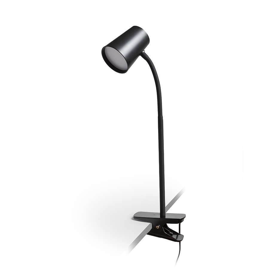 O lampă LED cu clips, cu gât de gâscă si brat flexibil, VERINA DIMM pe clip alb 230V 4.5W 100° 3000K