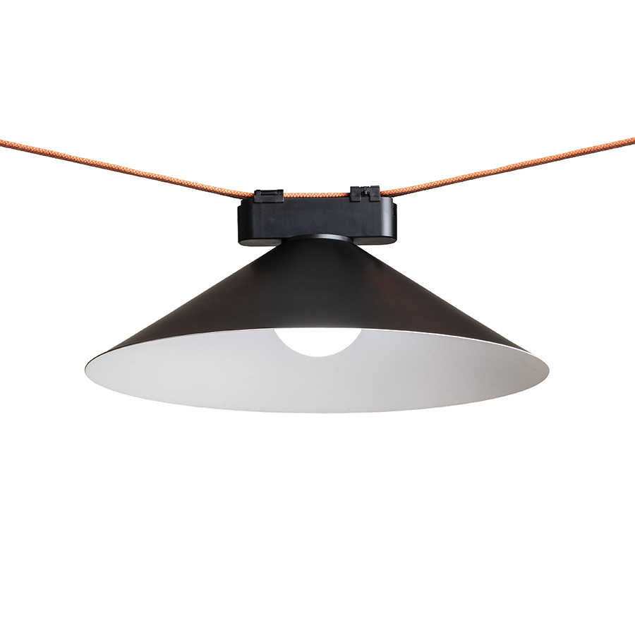 Corp de iluminat LED cu abajur din metal vopsit, FLAN 33 suspendat negru/alb 24V= 12W 3000K 4000K 5700K