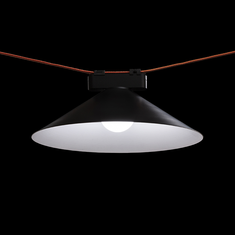 Corp de iluminat LED cu abajur din metal vopsit, FLAN 33 suspendat negru/alb 24V= 12W 3000K 4000K 5700K