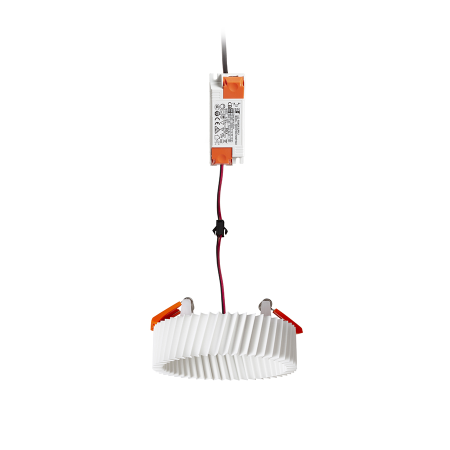 O lampă cu LED incastrat pentru un tavan din gips-carton cu adancime redusa si abajur decorativ, MARENGA RW1 30 încastrat alb Eco PLA 230V 6W 3000K