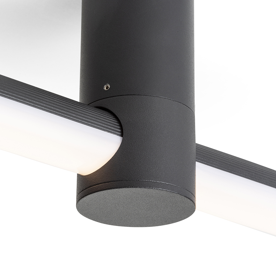 Corp de iluminat LED in formă de tija, montat la suprafată, pe bază cilindrică, proiectat pentru, CLARIS 120 pe suprafață negru acrilic mat 230V 2x12W 3000K