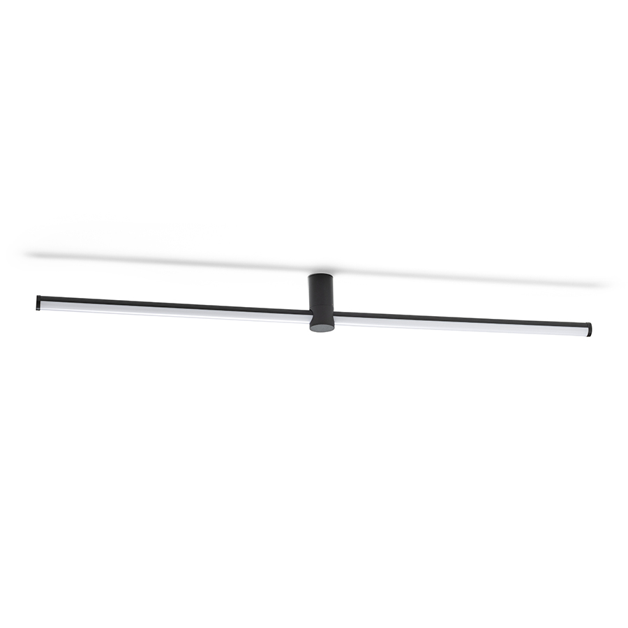 Corp de iluminat LED in formă de tija, montat la suprafată, pe bază cilindrică, proiectat pentru, CLARIS 120 pe suprafață negru acrilic mat 230V 2x12W 3000K