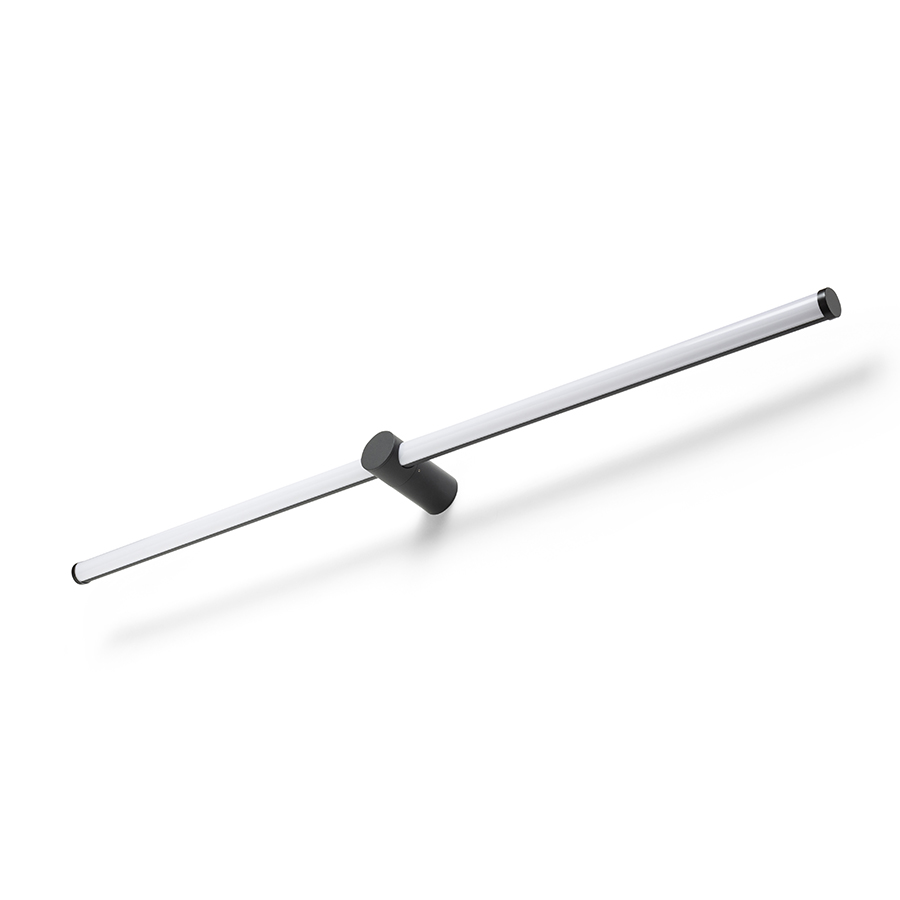 Corp de iluminat LED in formă de tija, montat la suprafată, pe bază cilindrică, proiectat pentru, CLARIS 120 pe suprafață negru acrilic mat 230V 2x12W 3000K