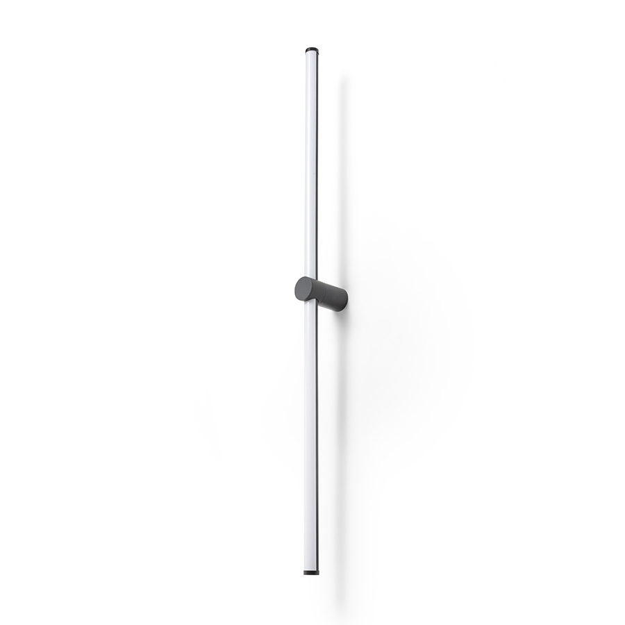 Corp de iluminat LED in formă de tija, montat la suprafată, pe bază cilindrică, proiectat pentru, CLARIS 120 pe suprafață negru acrilic mat 230V 2x12W 3000K