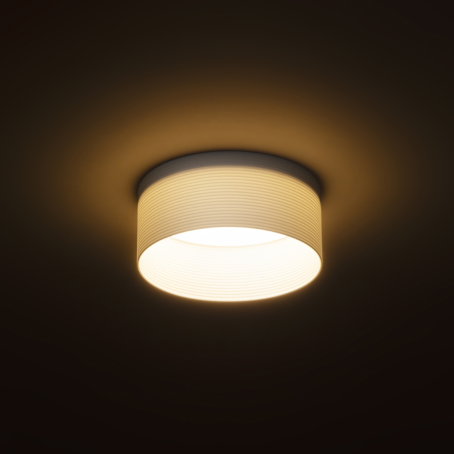 O lampă cu LED incastrat pentru un tavan din gips-carton cu adâncime redusă si abajur decorativ, MARENGA RR1 40 încastrat alb Eco PLA 230V 6W 3000K