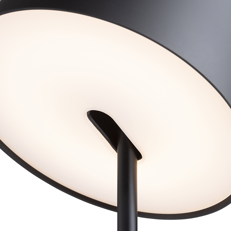 O lampa de masa LED cu design clasic si functie de inclinare pentru abajur, PRAHA DIMM de masă negru 230V 5W 100° 3000K