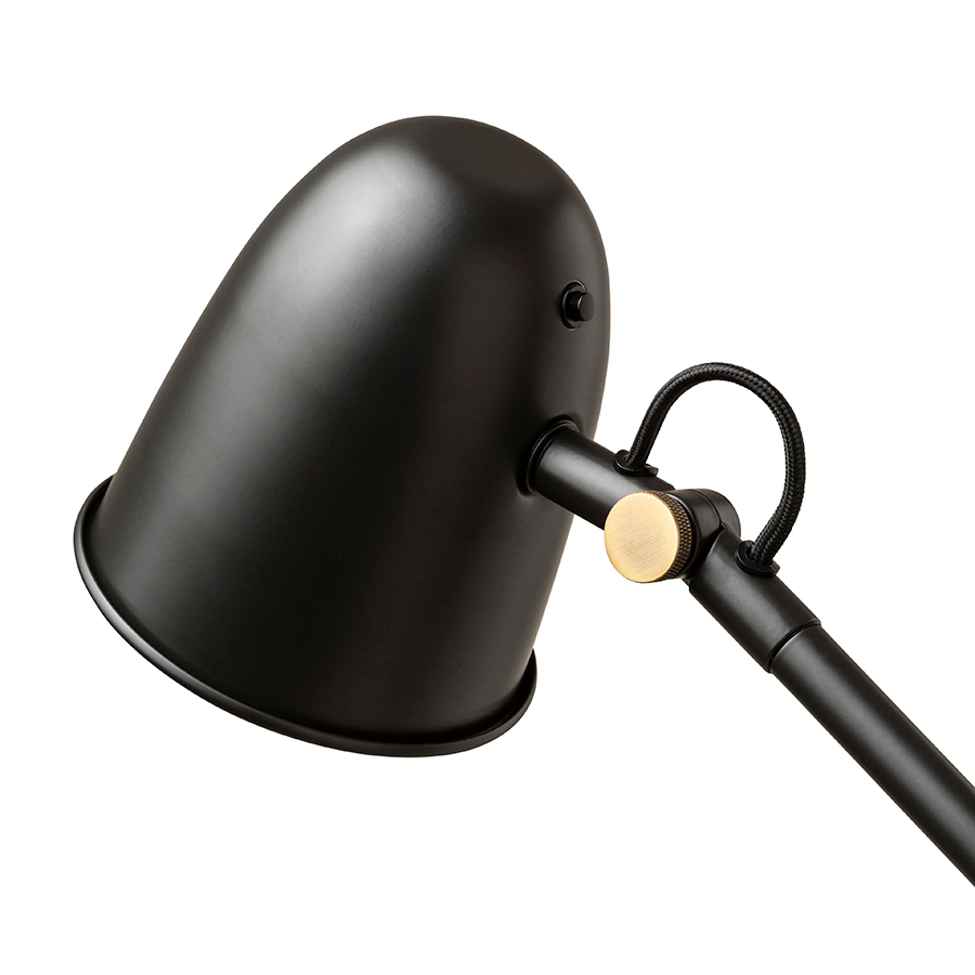 Lampă de podea cu doua brațe reglabile pentru surse LED cu soclu E14, DANNY negru alamă 230V 5W
